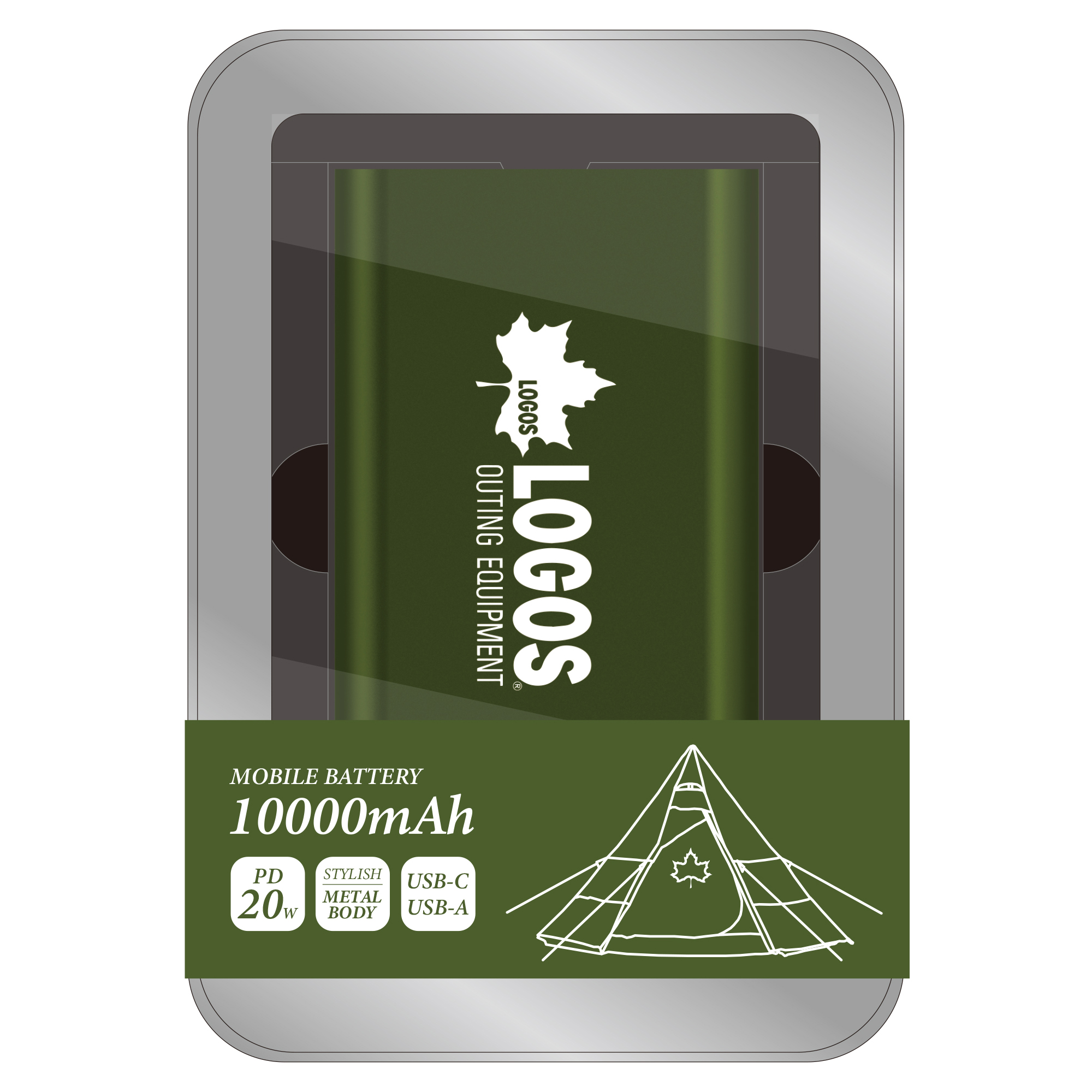 LOGOS PD20Wモバイルバッテリー10000 モスグリーン　