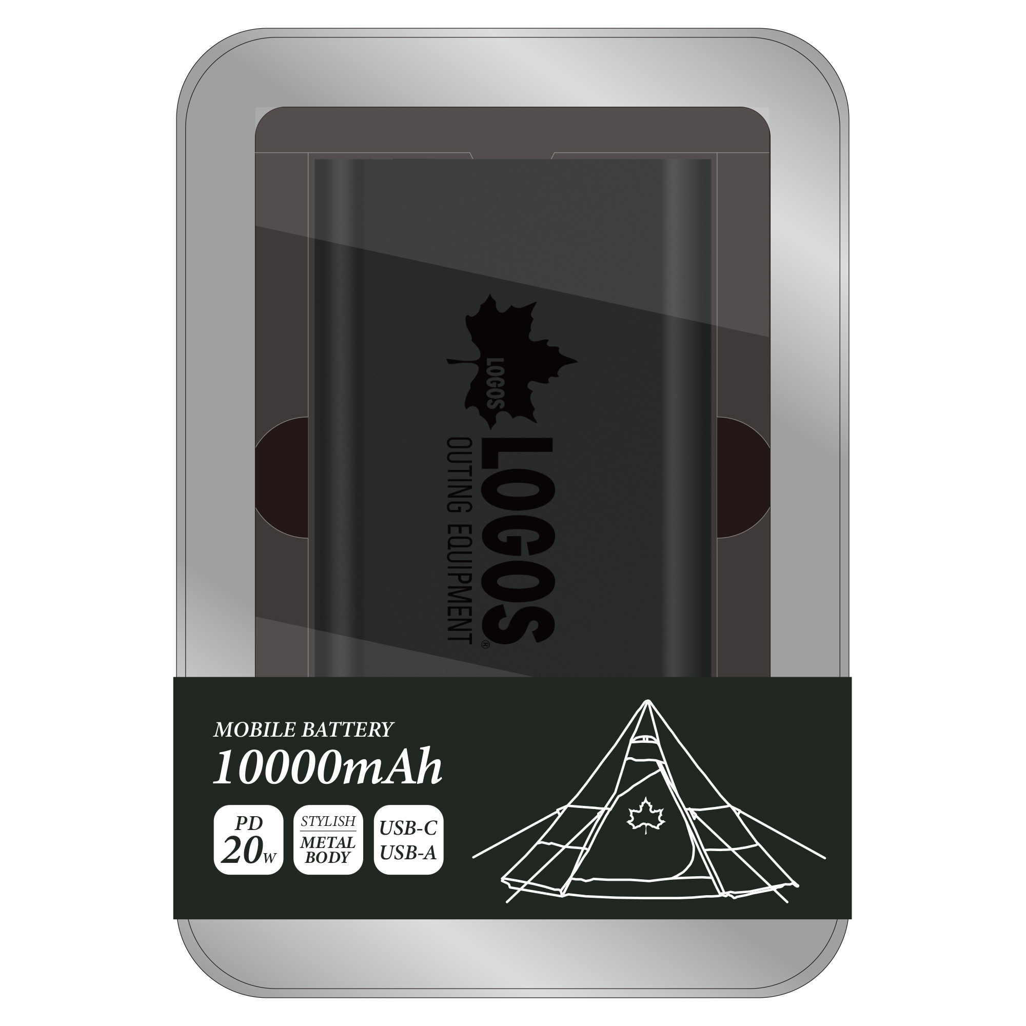 LOGOS PD20Wモバイルバッテリー10000 ブラック　