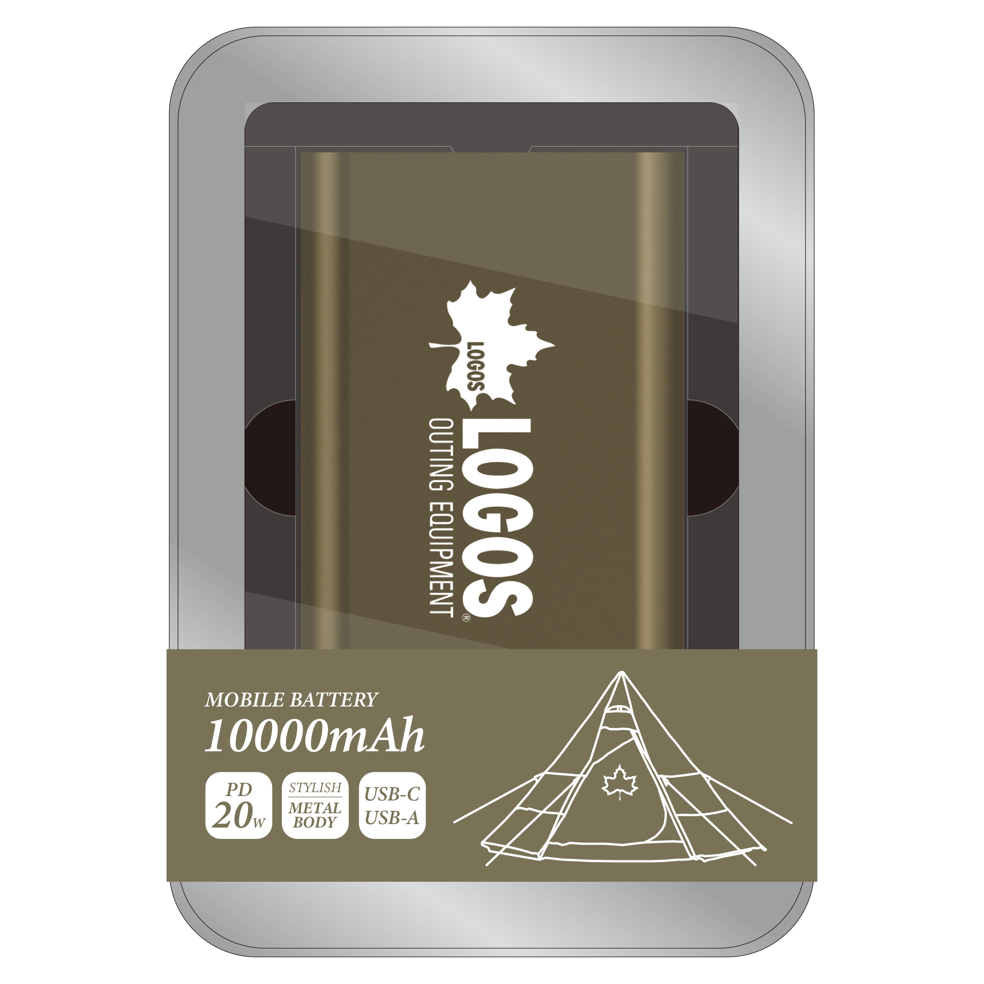 LOGOS PD20Wモバイルバッテリー10000 カーキ　